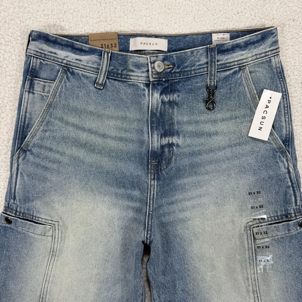 PacSun Blake Extreme Baggy Carpenter Jeans Men's 31x32 Y2K Streetwear Grunge - Picture 2 of 11